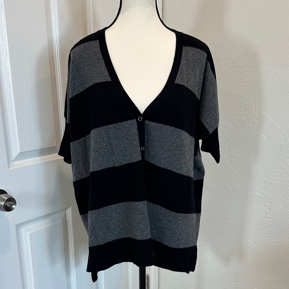 Wythe NY Black and Gray Cashmere Cardigan